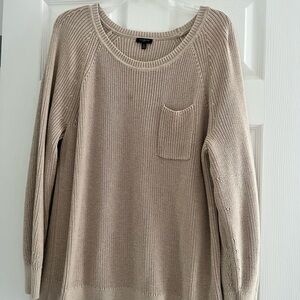 Talbots Women's Taupe Crew Neck Sweater